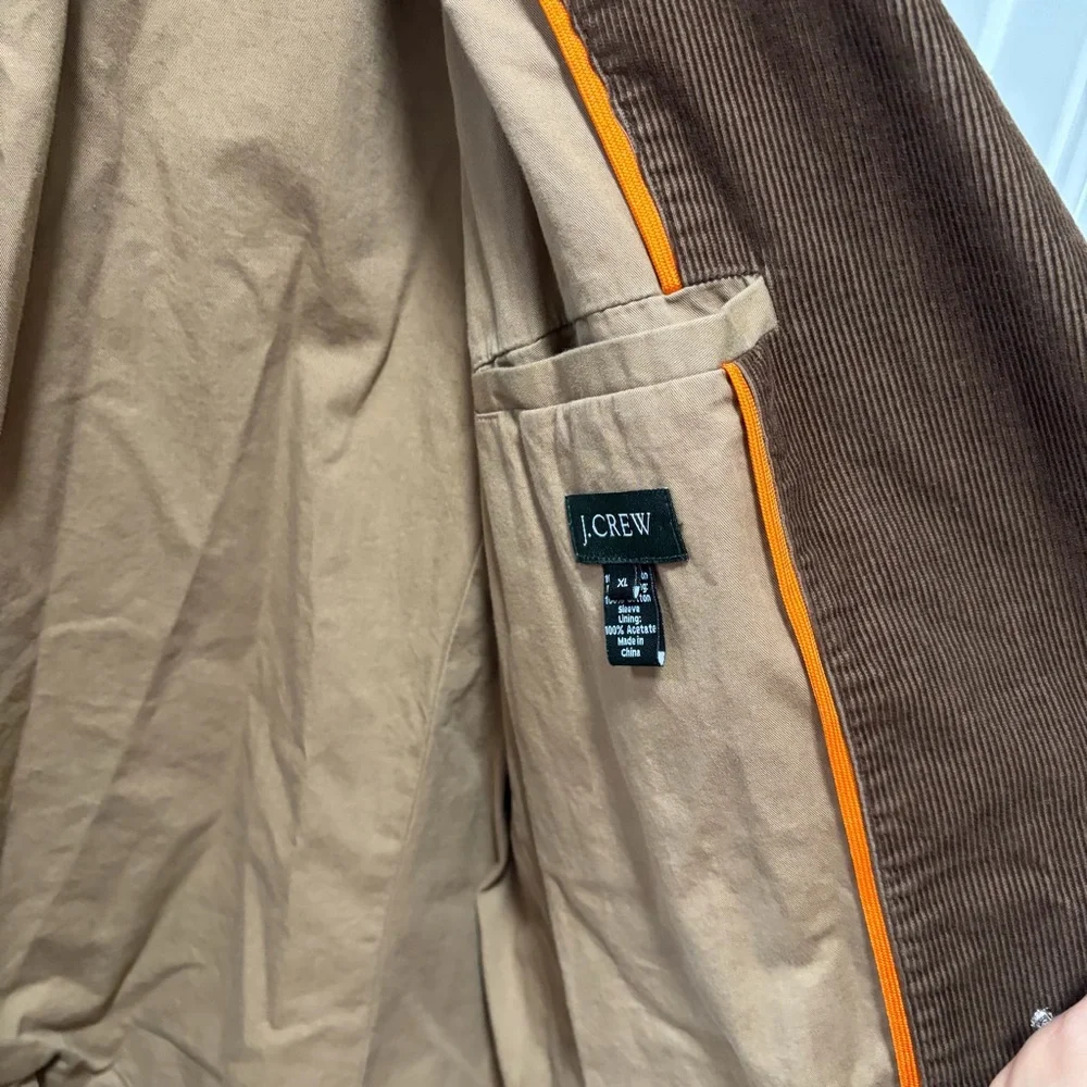 Vintage Y2K J.Crew Corduroy Blazer Men’s size XL Brown 2 Button Closure Academia